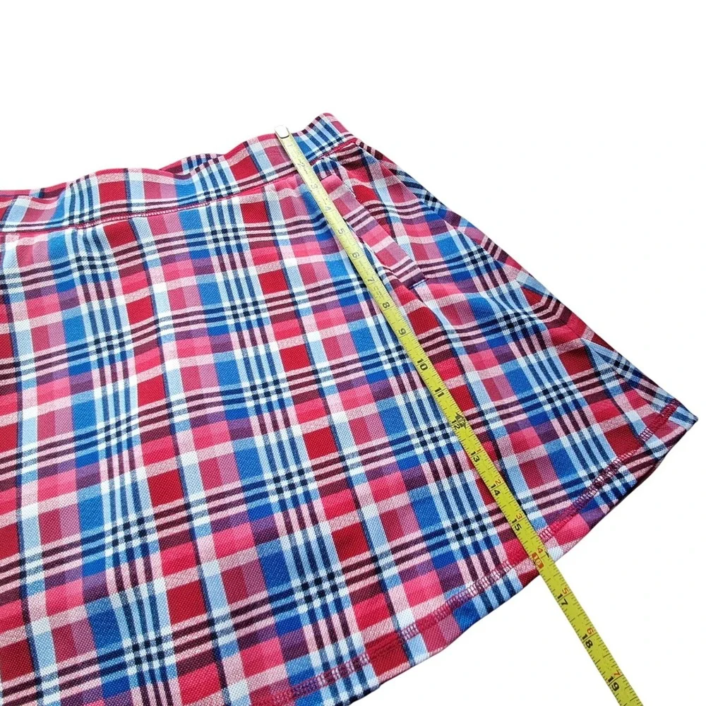 Talbots Plaid Skort Women's Size S Red‎ Blue White Built-in Shorts Golf Tennis